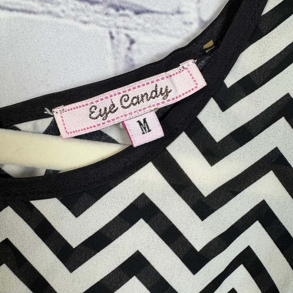 Eye Candy Black White Striped Knit Tank Top - Picture 6 of 7